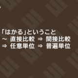 「はかる」ということ ～ 直接比較 ⇒ 間接比較 ⇒ 任意単位 ⇒ 普遍単位