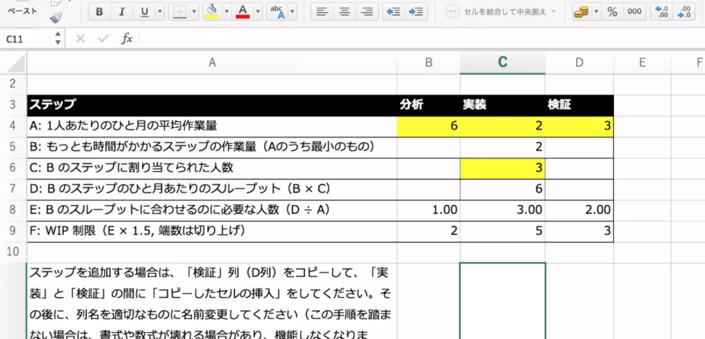 WIP算出シート