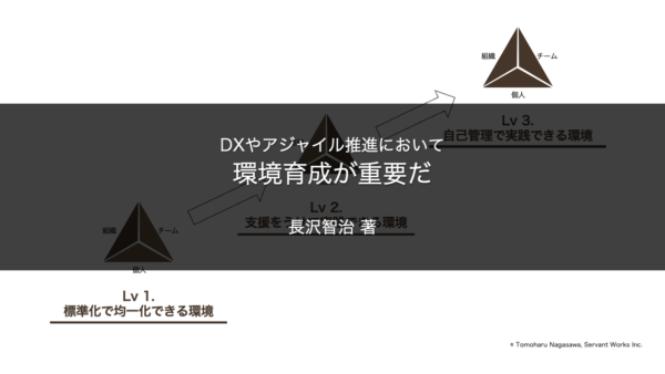 DXやアジャイル推進における環境育成のステージ