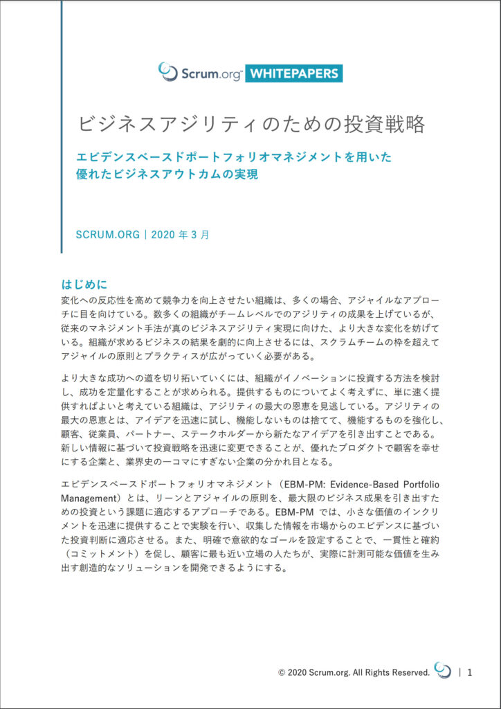 ビジネスアジリティのための投資戦略