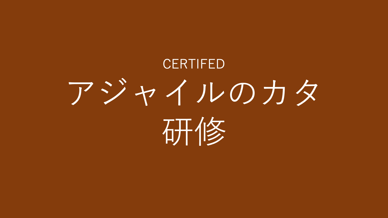 認定アジャイルのカタ研修